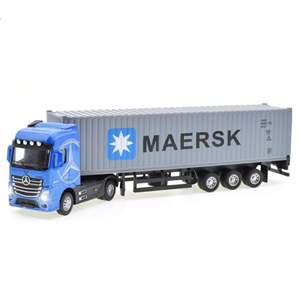 تریلی کانتینردار آبی مدل بنز آکتروس 1:50 Container Trailer Model Benz Actros_اسباب بازی